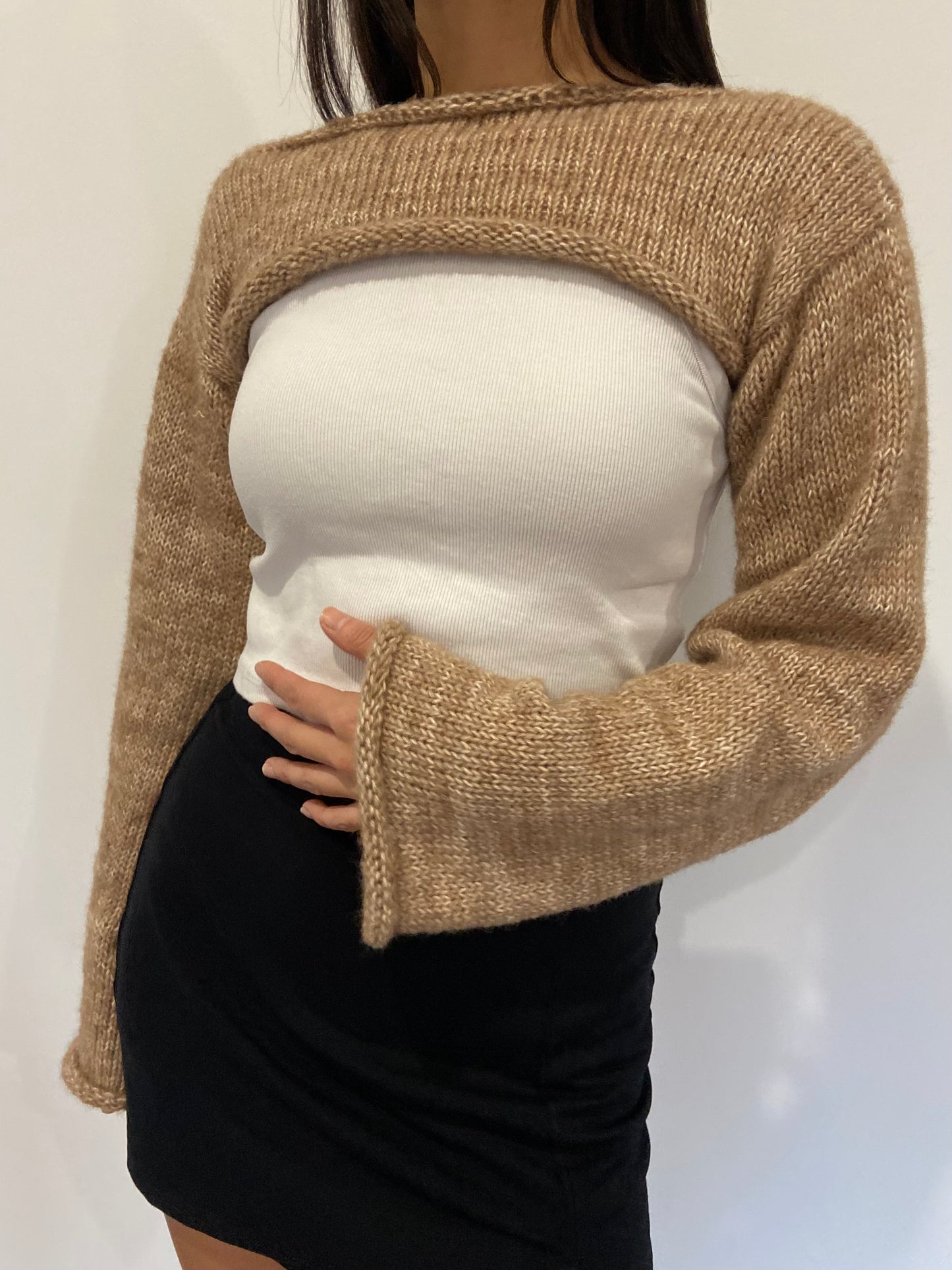 Brown Knitted Shrug