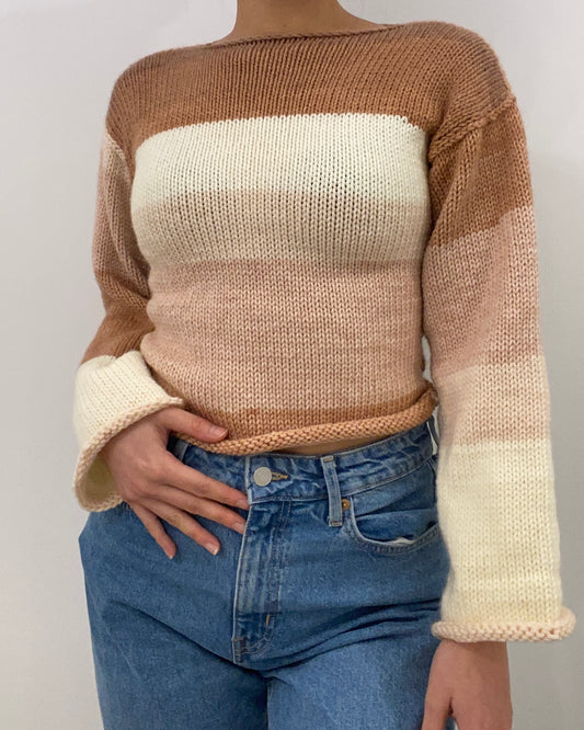 Pink Ombré Reversible Knitted Sweater