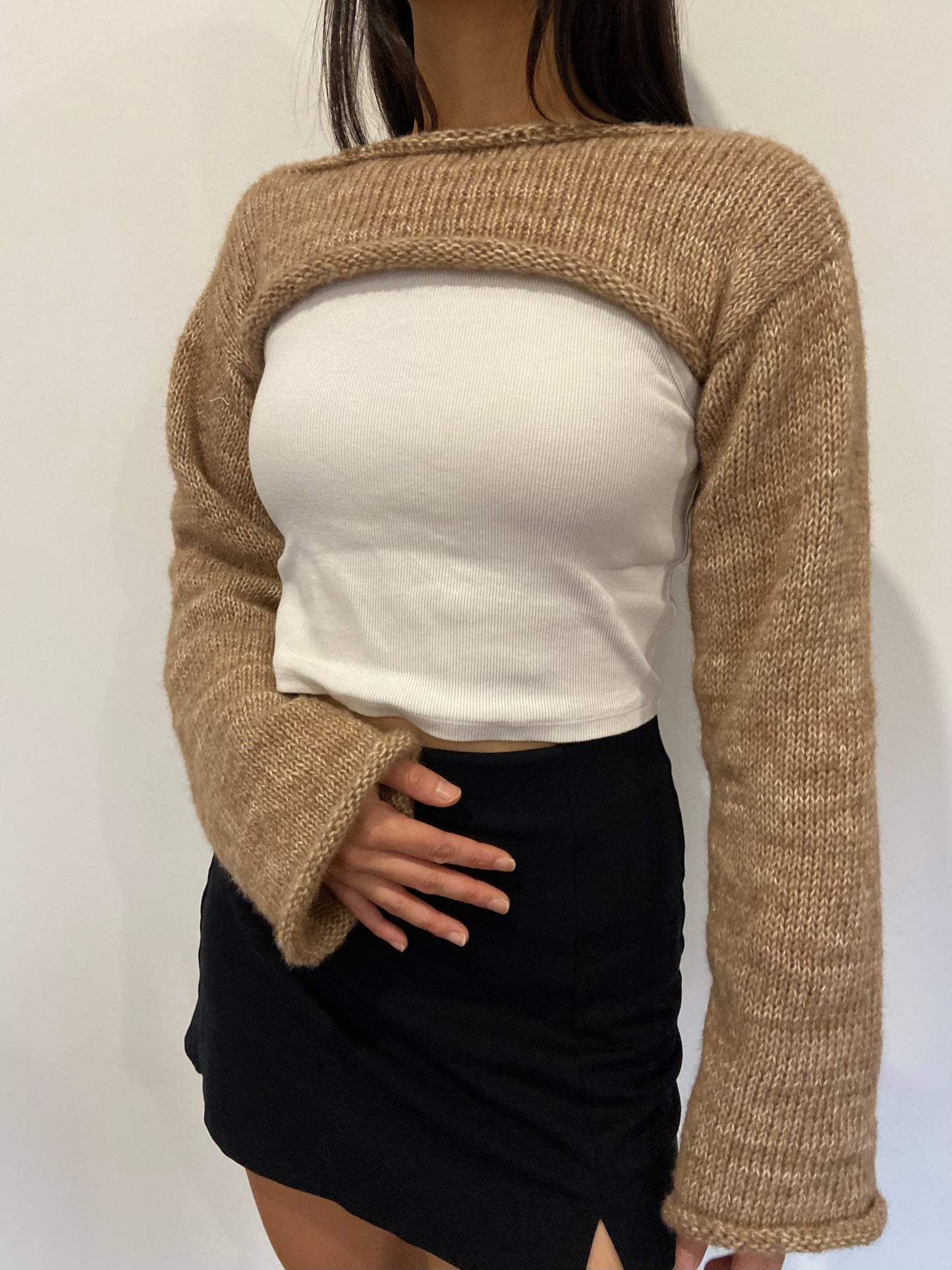 Brown Knitted Shrug