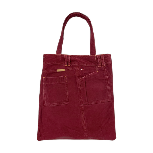 Red Corduroy Tote Bag