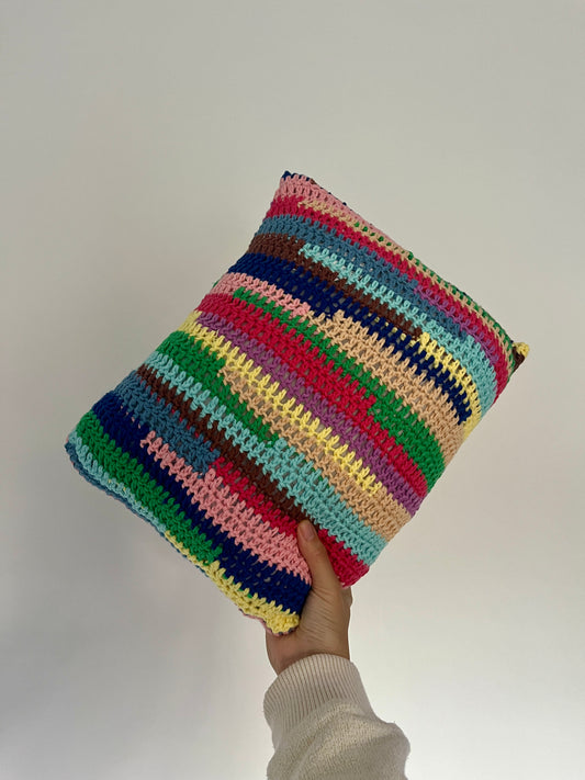 Scrappy Yarn Pillow